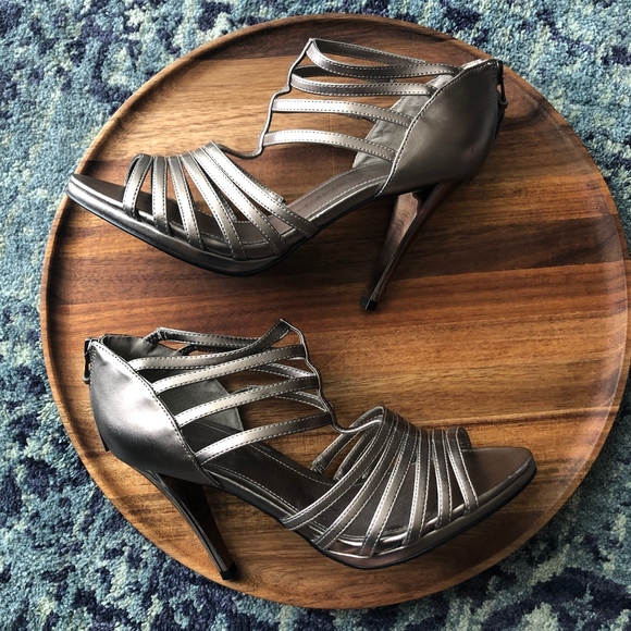 Marc Fisher Strappy Metallic Heels - Picture 3 of 8